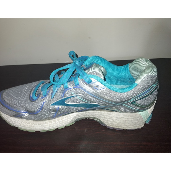 Brooks Womens Running Sneakers 10B Adrenaline GTS Lace Up Breathable Mesh Silver - Picture 7 of 16